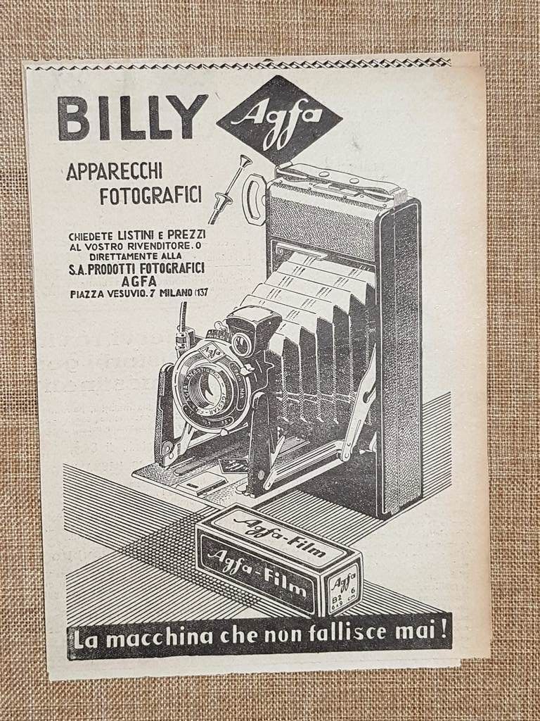 Billy AGFA Macchina fotografica che non fallisce mai! Pubblicità del …