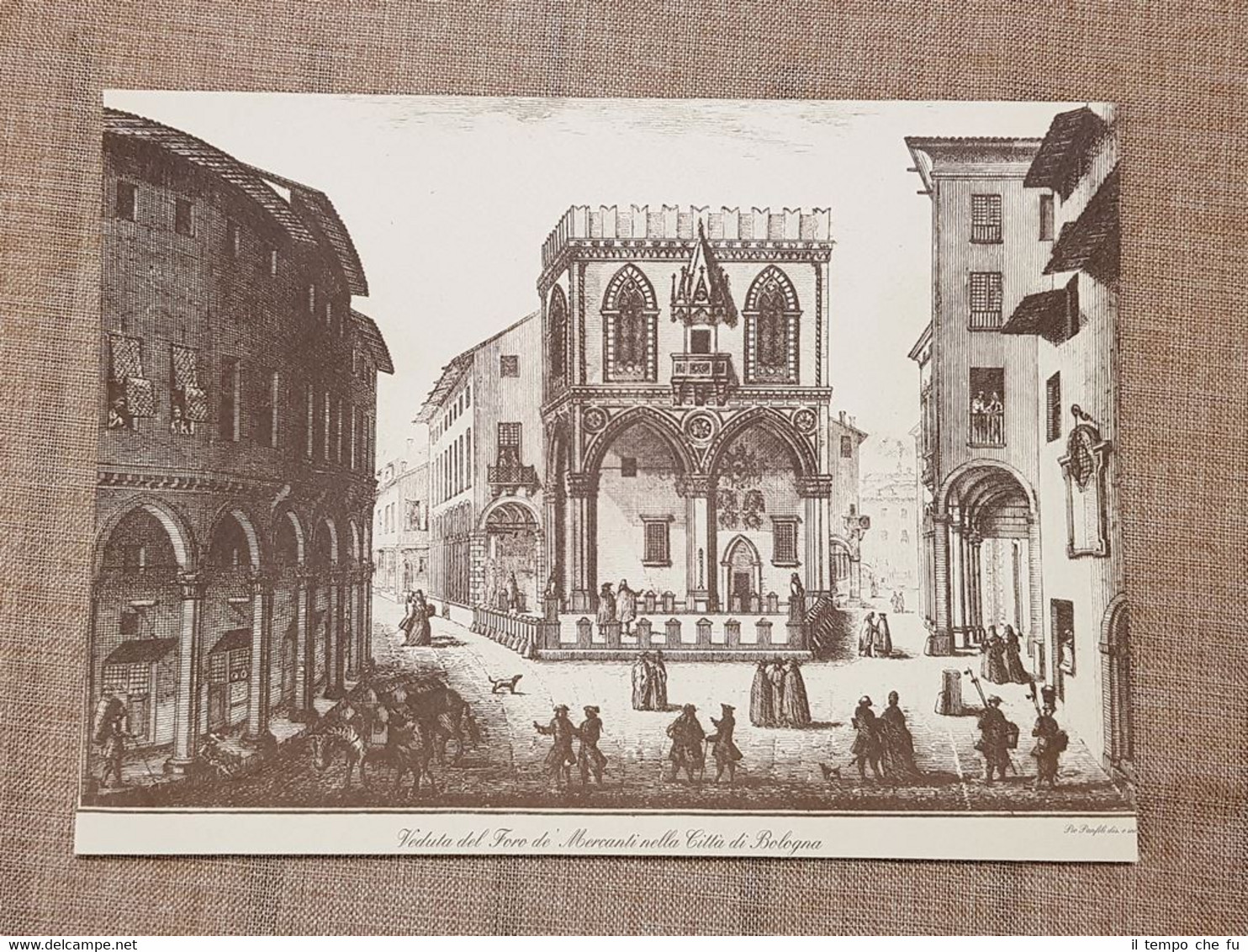 Bologna 1772 Piazza o Loggia della Mercanzia Emilia Romagna Litografia …