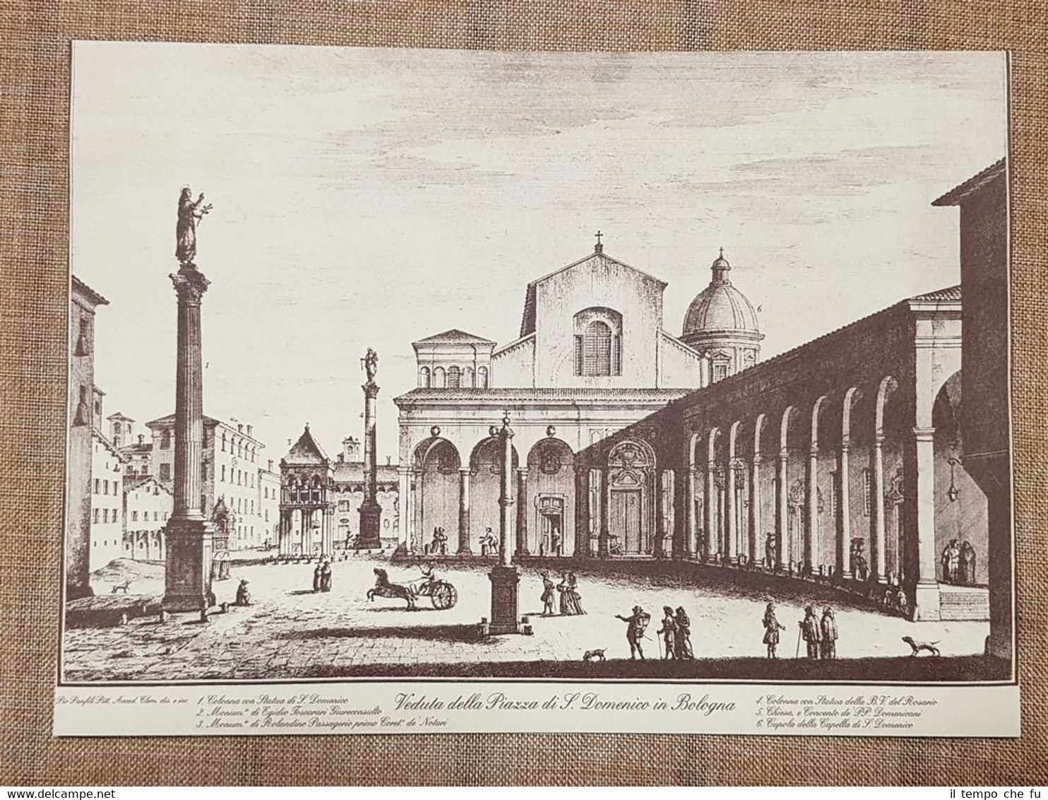 Bologna nel 1770 Veduta Piazza San Domenico Emilia Romagna Litografia …