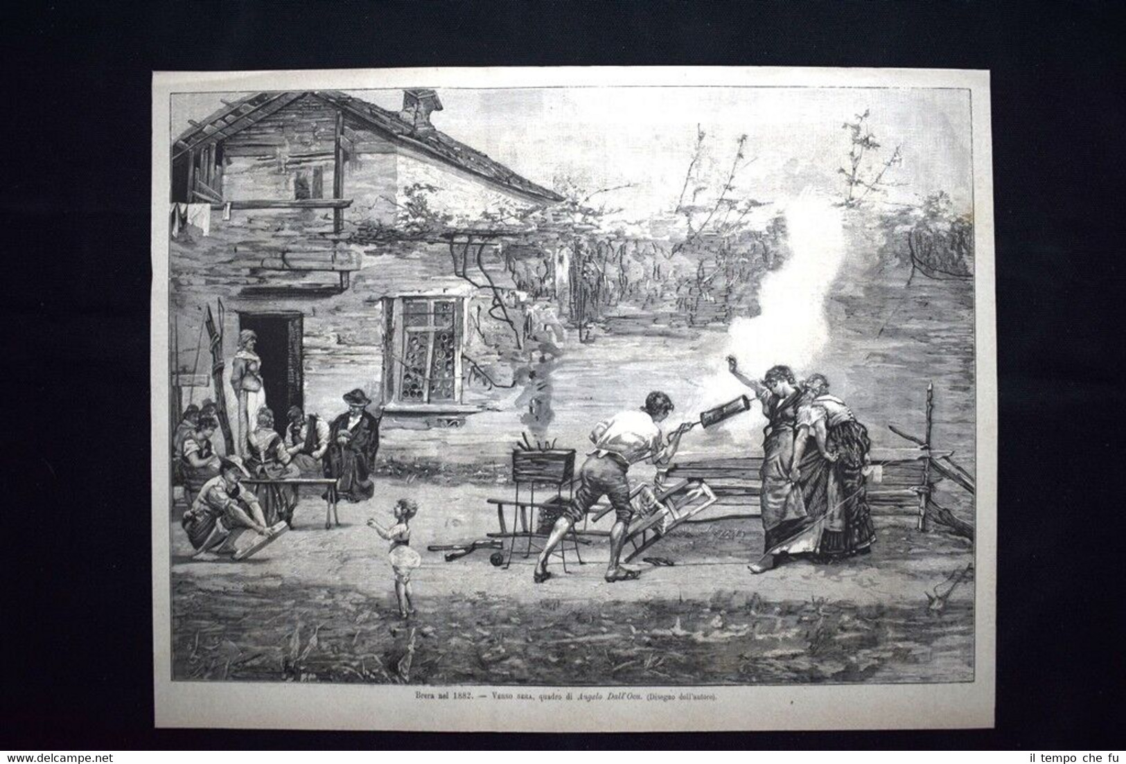 Brera nel 1882 - Verso sera, quadro di Angelo Dall'Oca …