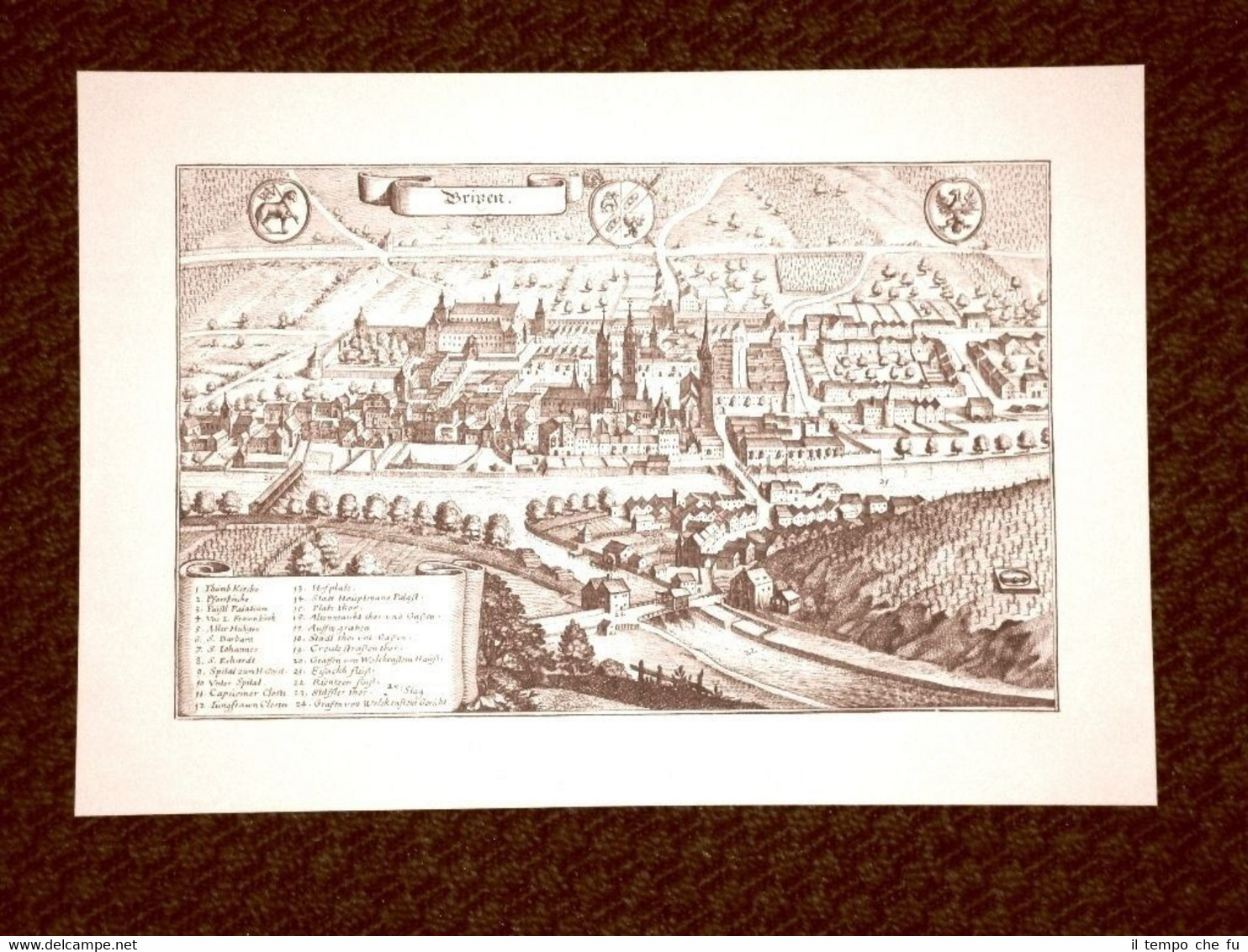 Bressanone - Brixen Trentino Incisione di Merian Matthäus del 1640 …