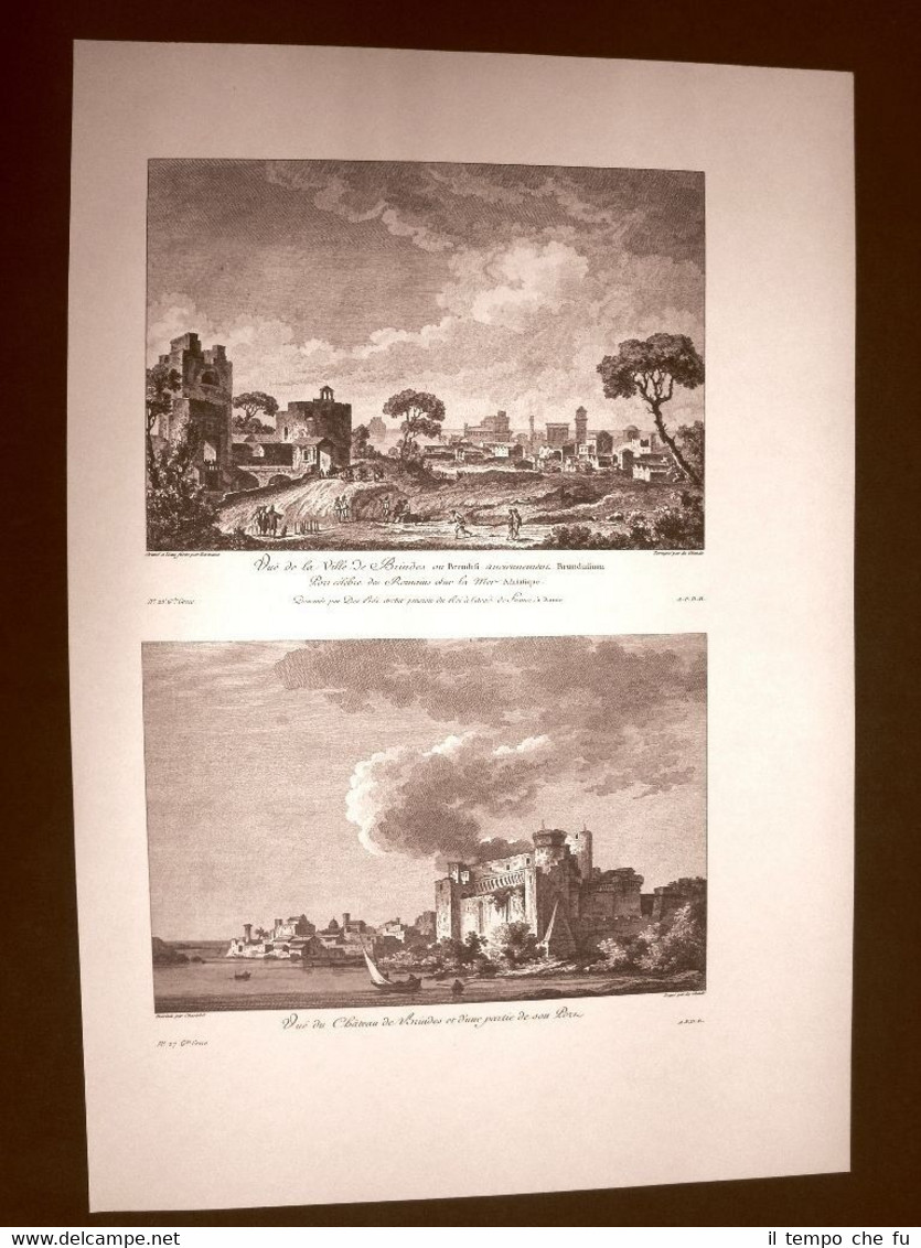 Brindisi Veduta Città, Castello e Porto Campania Voyage Pittoresque di …