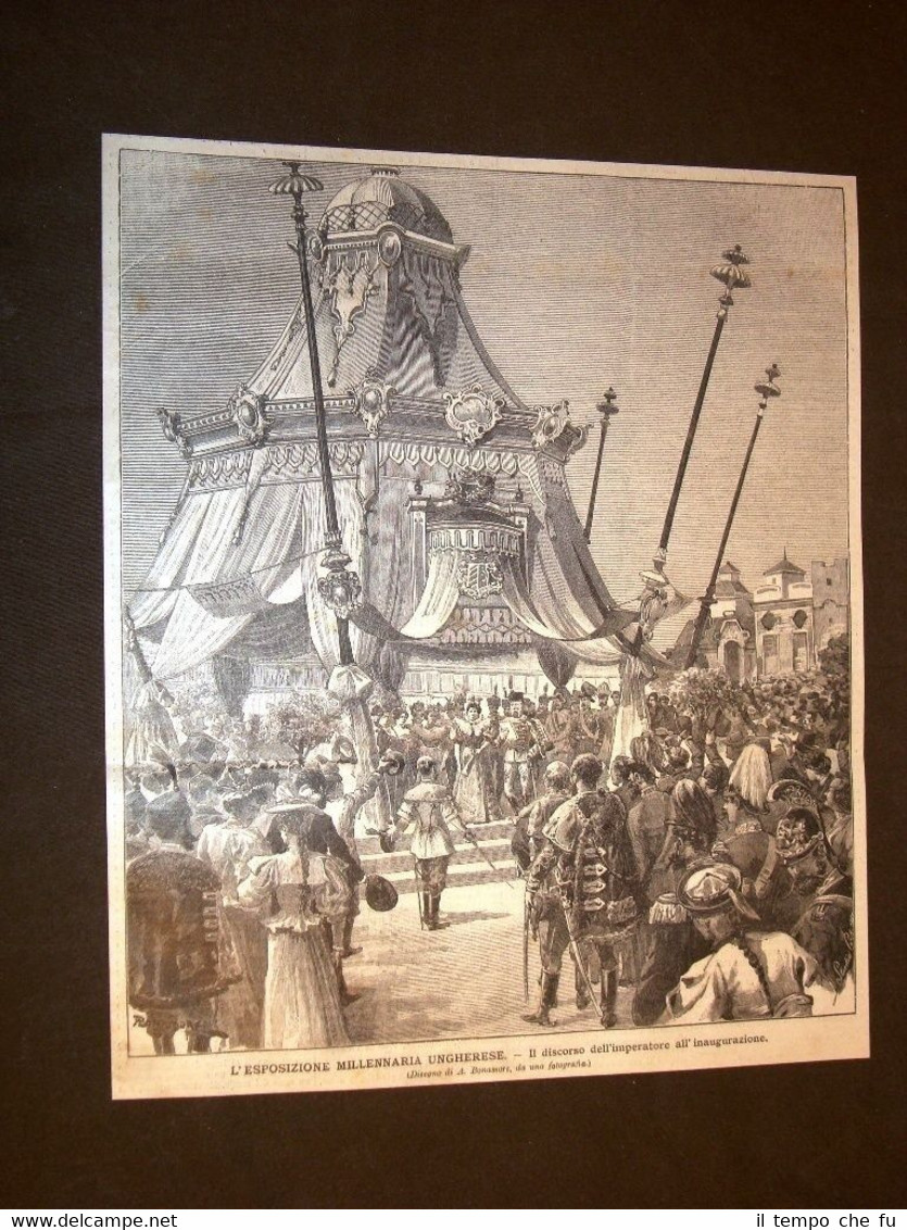Budapest 1896 Inaugurazione Esposizione millenaria Discorso Imperatore Ungheria