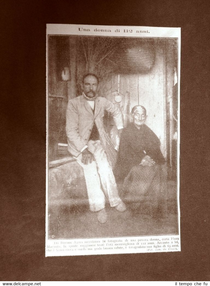 Buenos Ayres nel 1908 Flora Macunta di 112 anni col …