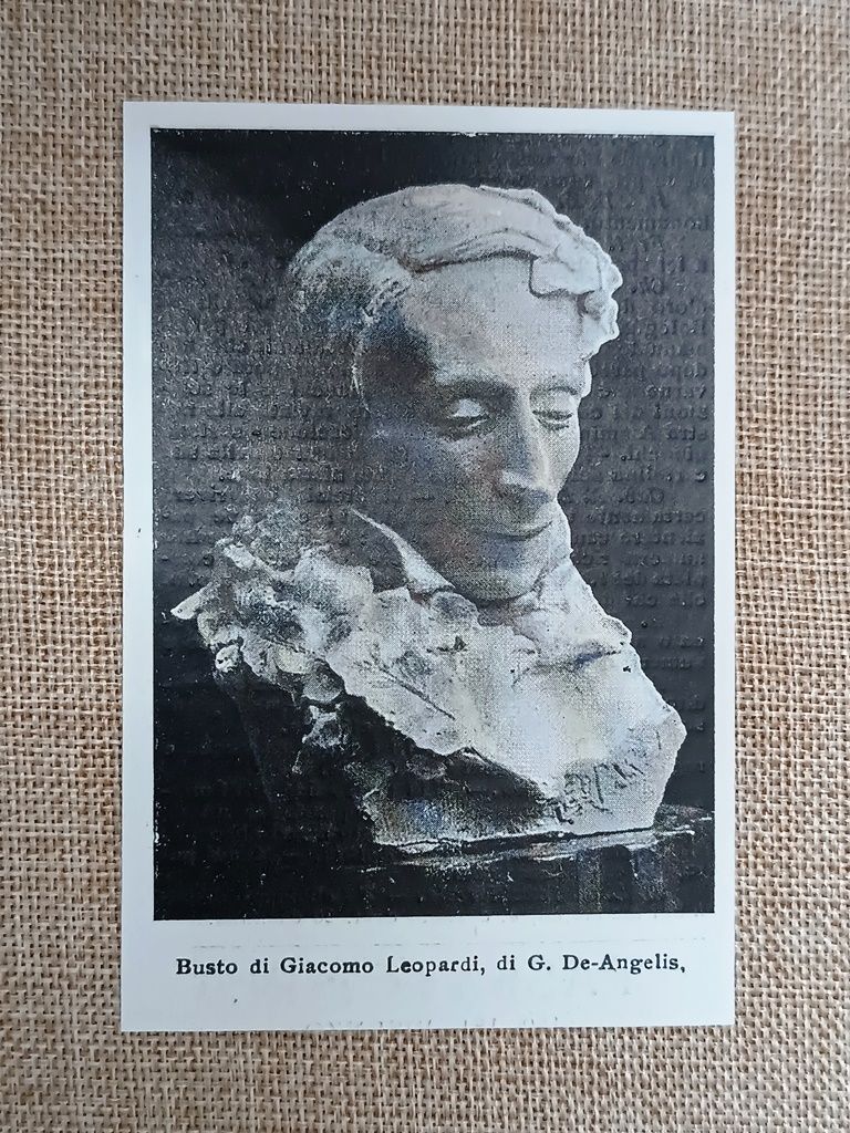 Busto di Giacomo Leopardi nel 1906, di G. De-Angelis.