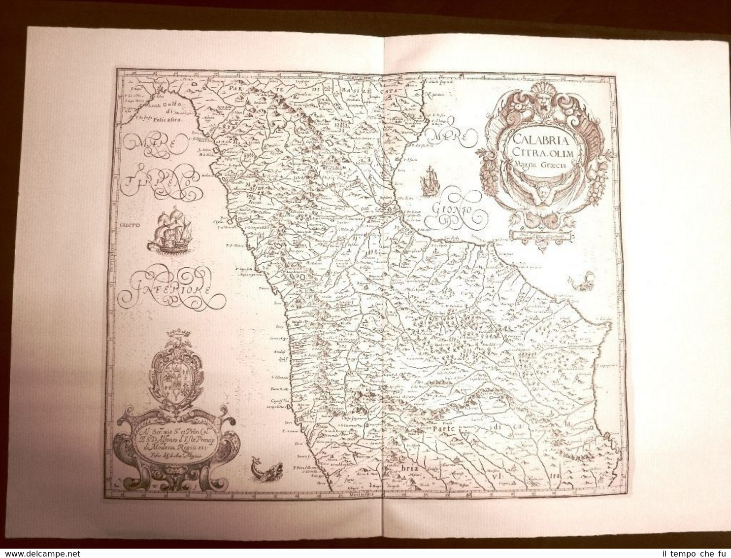 Calabria citeriore G.Antonio Magini o Maginus Atlante d'Italia 1620 Ristampa