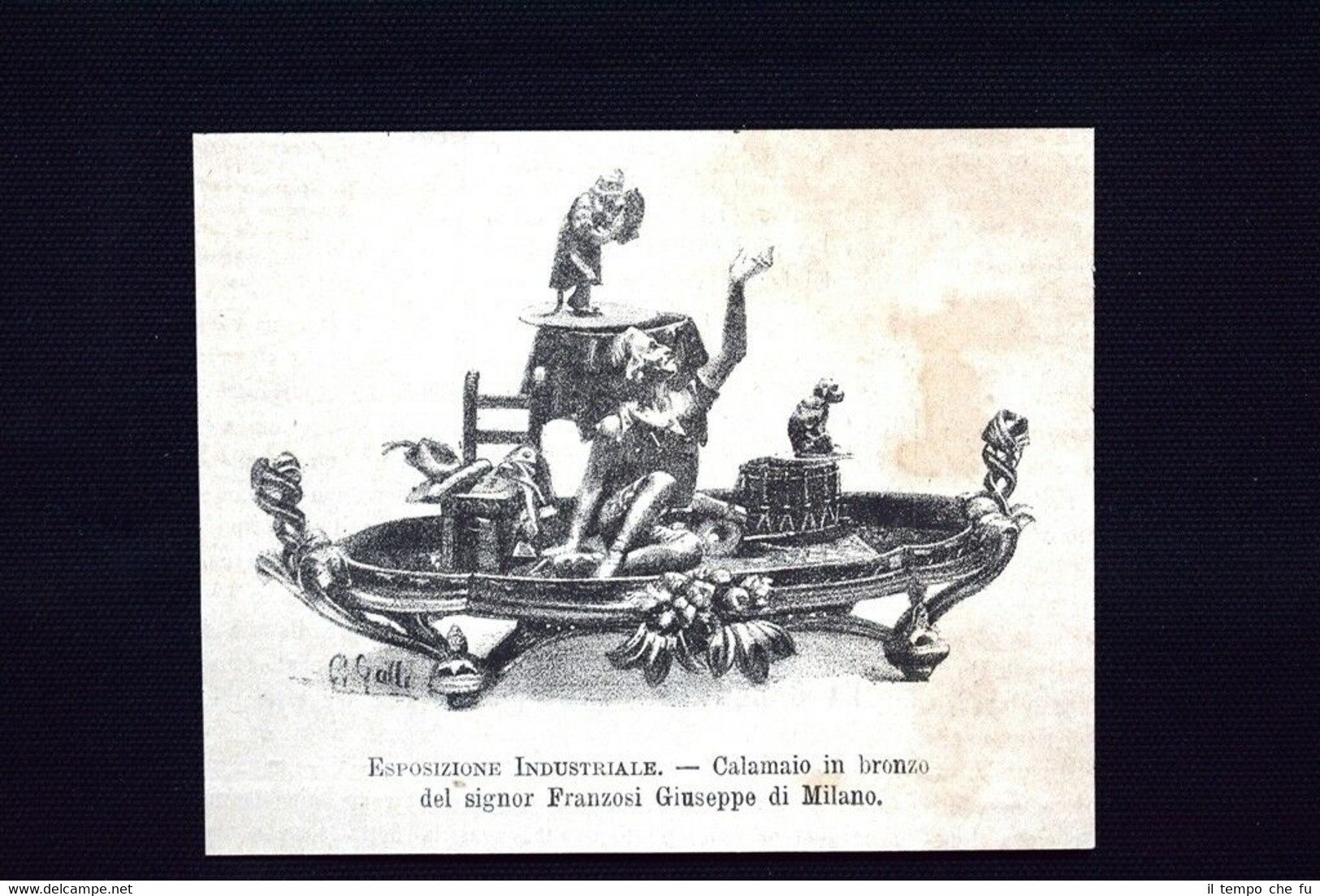 Calamaio in bronzo del signor Franzosi Giuseppe di Milano Incisione …