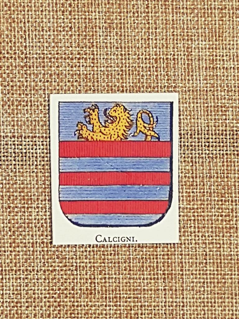 Calcigni Stemma Famiglia Nobile Nobiltà Araldica Stampa del 1999