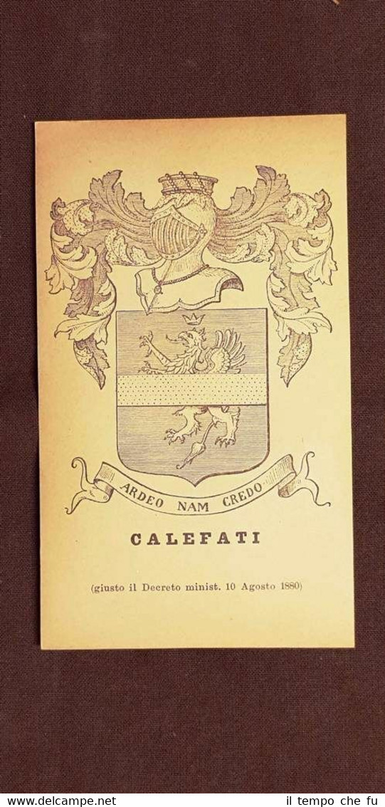 Calefati Ardeo nam credo Famiglia nobile Stemma del 1880 Annuario …