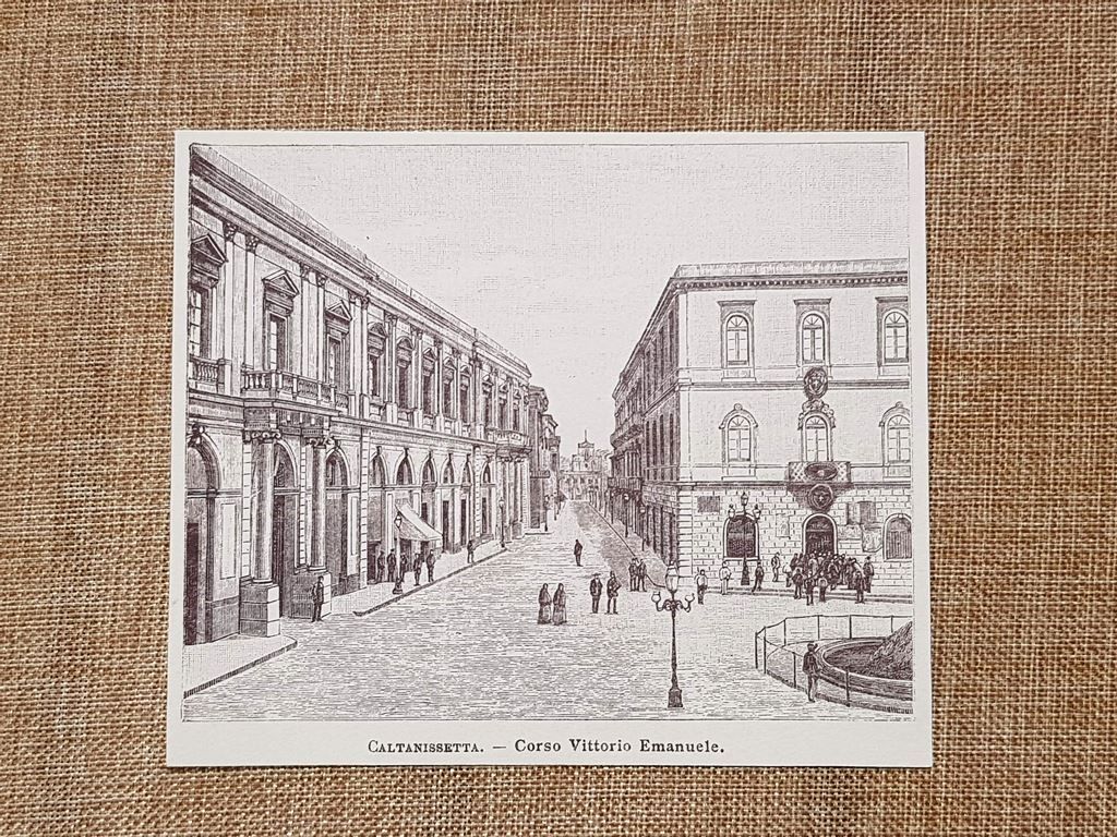 Caltanissetta nell'800 Corso Vittorio Emanuele Sicilia