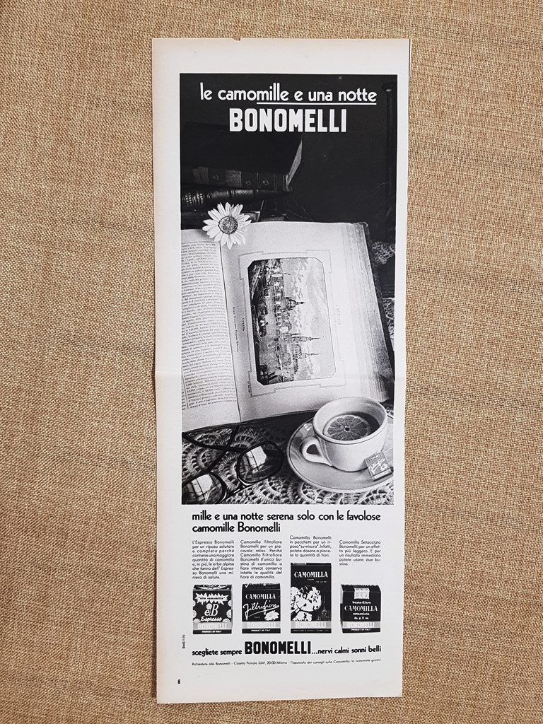Camomilla Bonomelli Pubblicità vintage anni '70
