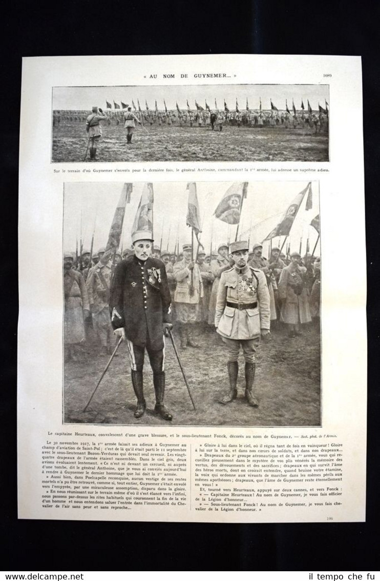 Capitaine Heurteaux Sous-lieutenant Fonck Avion Bréguet WW1 Guerra 1914 - …