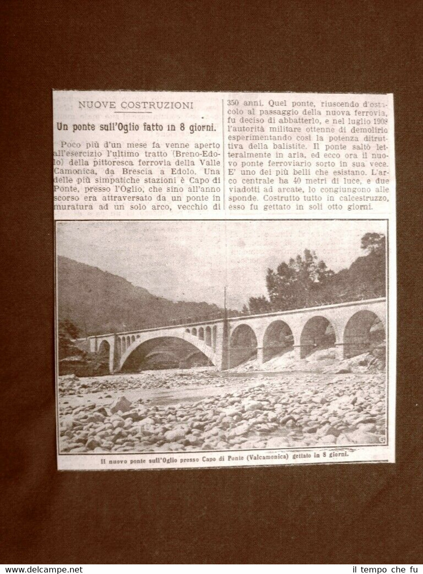 Capo di Ponte 1909 Nuovo ponte sul fiume Oglio costruito …