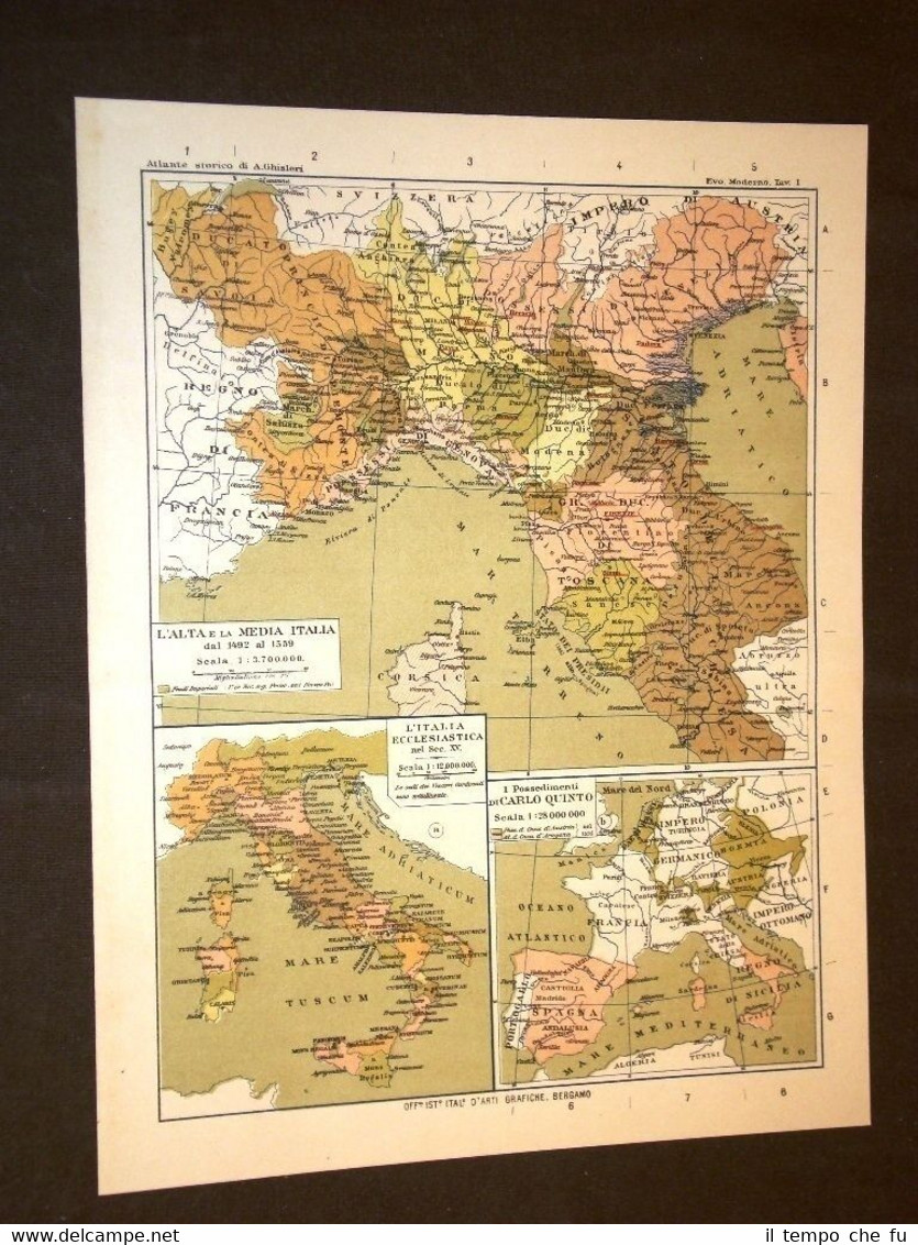 Carta cartina estratta da Atlante del 1890 Alta e media …