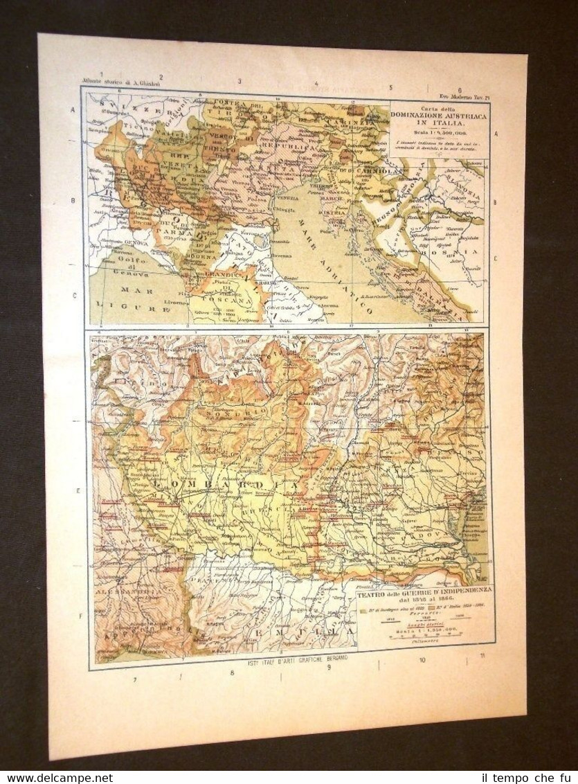 Carta cartina estratta da Atlante del 1890 Dominazione d'Austria e …