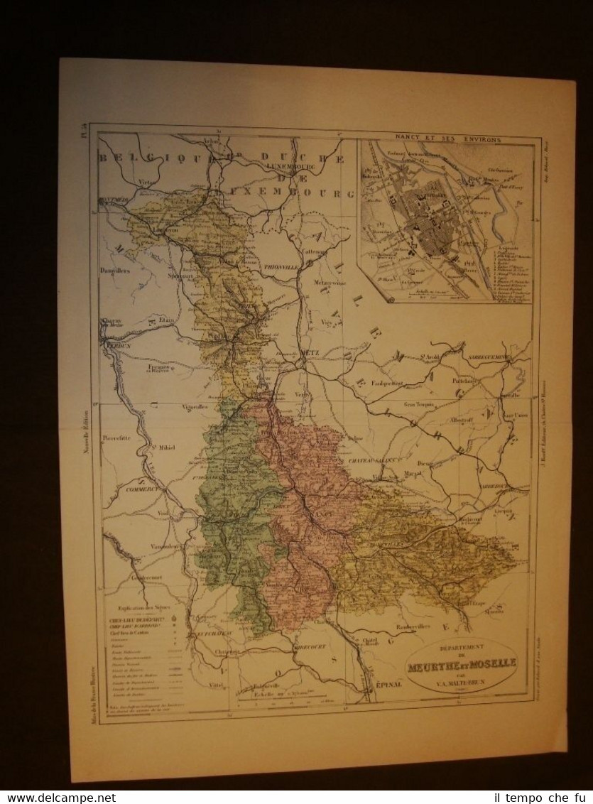 Carta, cartina o mappa del 1840 Meurthe et Moselle - …