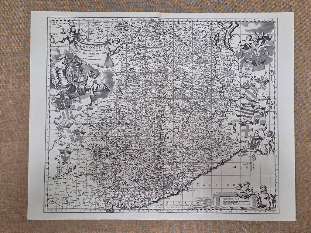 Carta del Piemonte di Borgonio incisa per J. Blaeu 1675 …