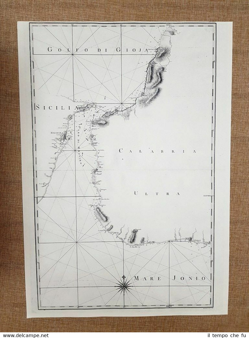 Carta Faro Messina Torre Mozza Palizzi 1792 Atlante Due Sicilie …