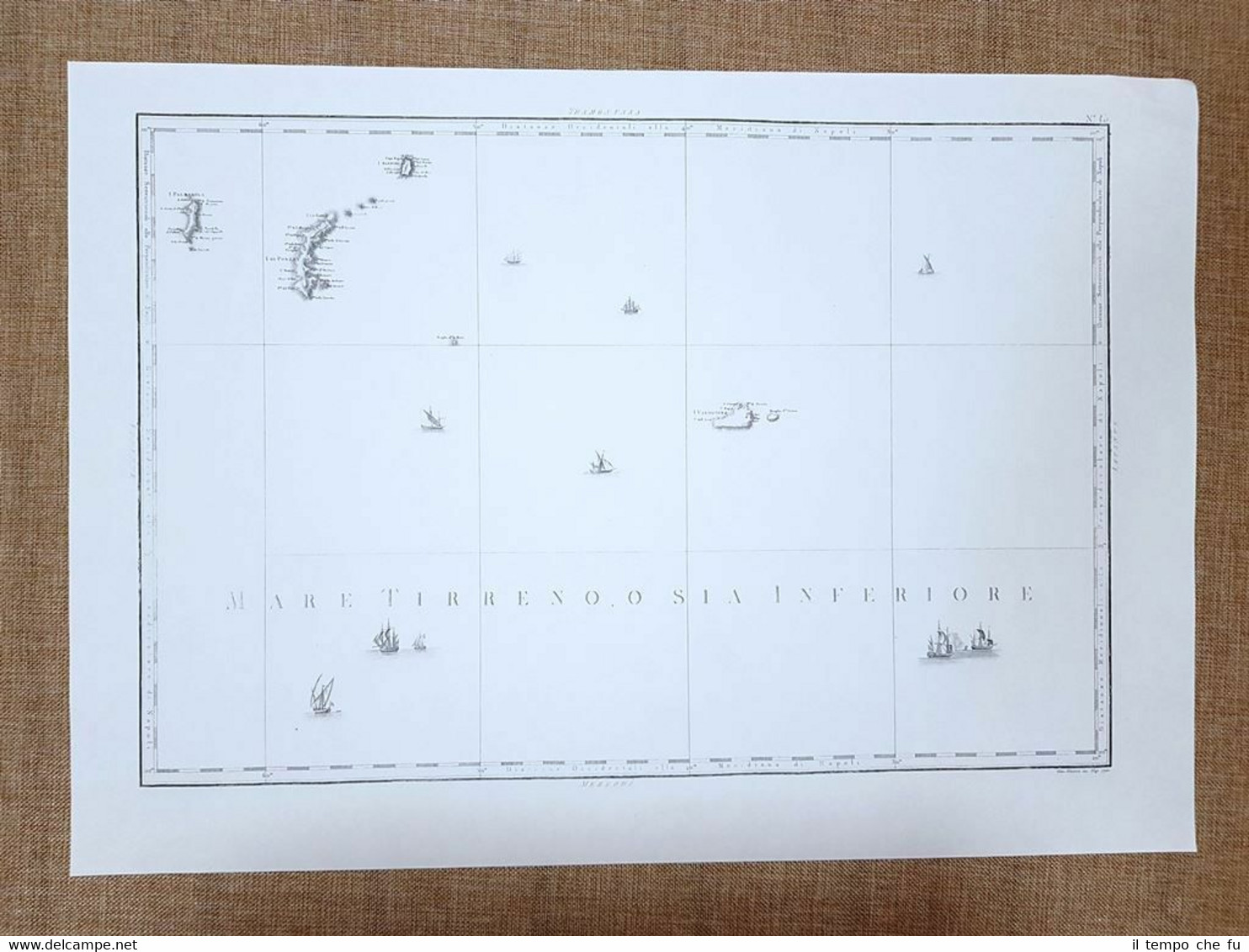 Carta geografica Isole Pontine Anno 1808 Regno di Napoli Rizzi …