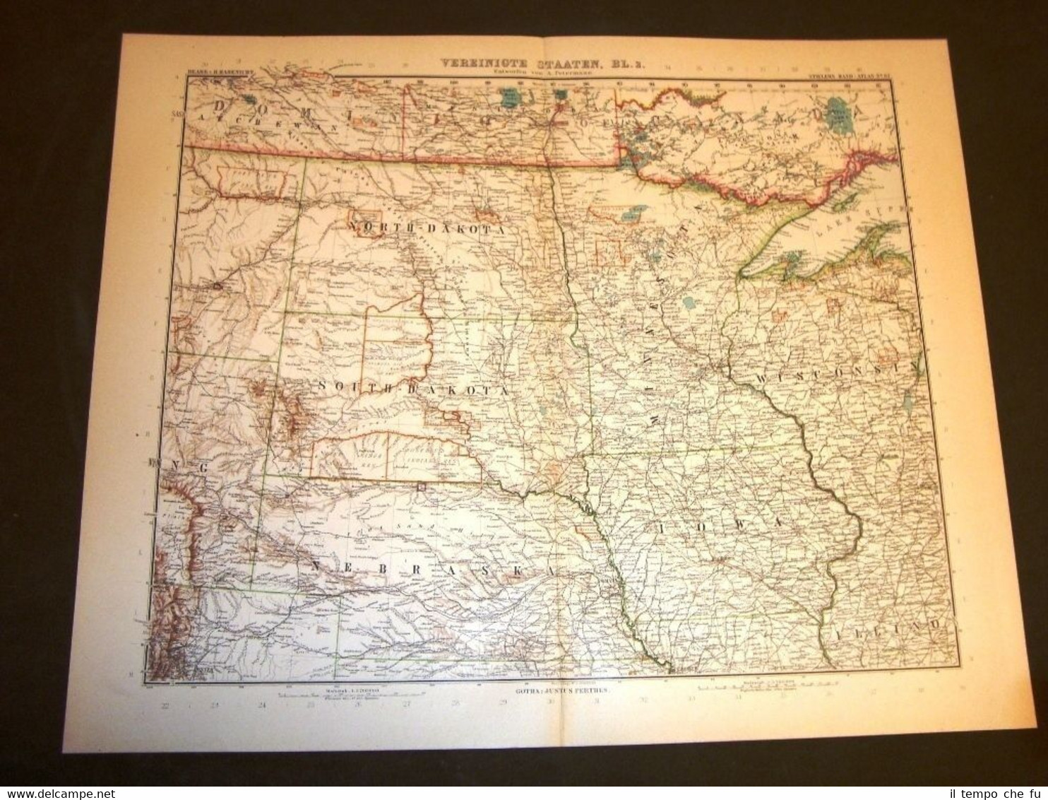 Carta geografica Mappa Stielers di Habenicht del 1901 Stati Uniti …