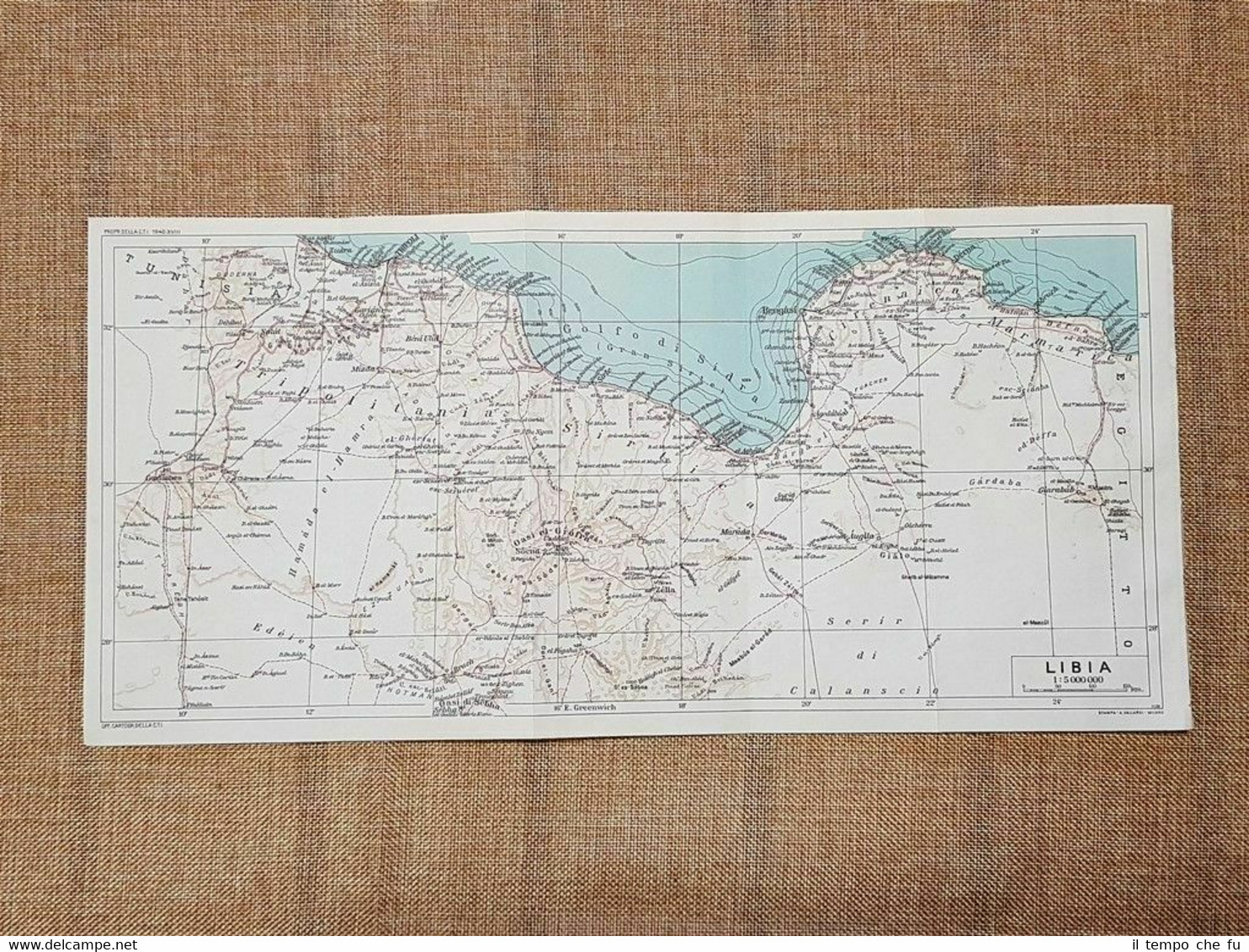 Carta geografica o cartina del 1940 La Libia Touring Club …