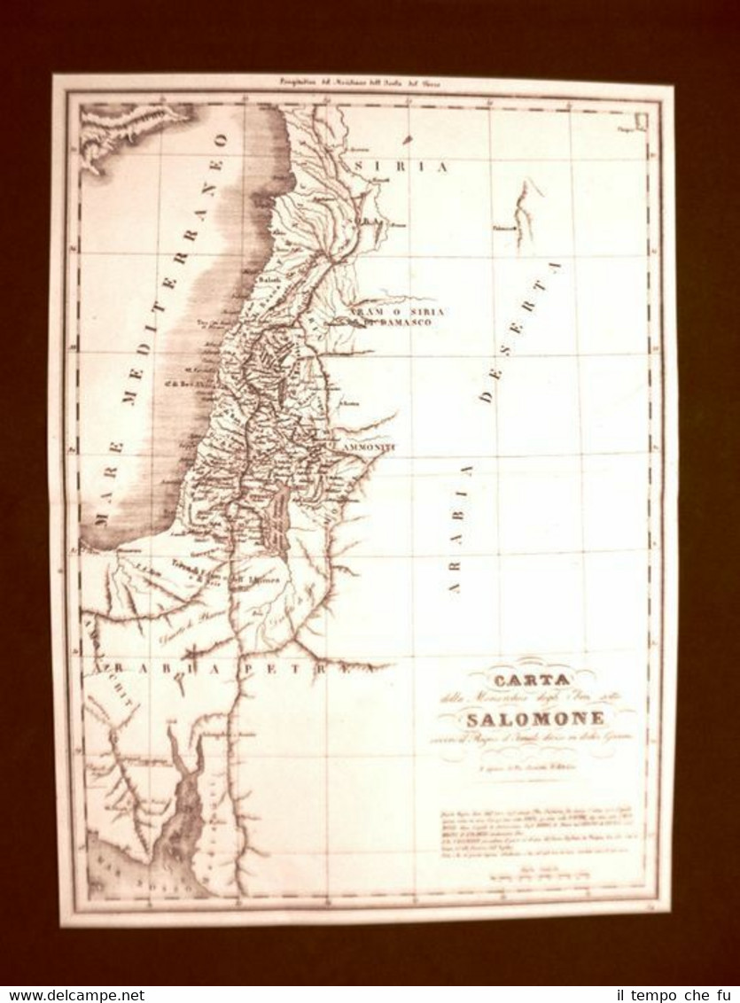 Carta geografica o mappa del 1832 Monarchia degli Ebrei Salomone …
