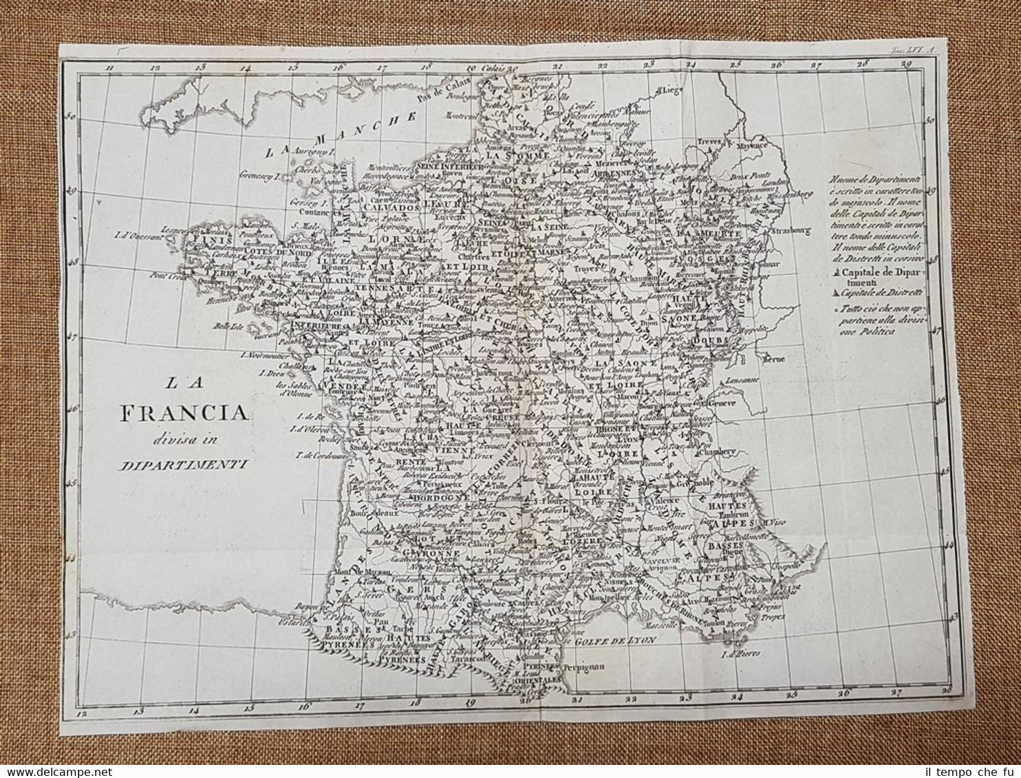 Carta geografica o Mappa Francia divisa in dipartimenti Leonardo Cacciatore …