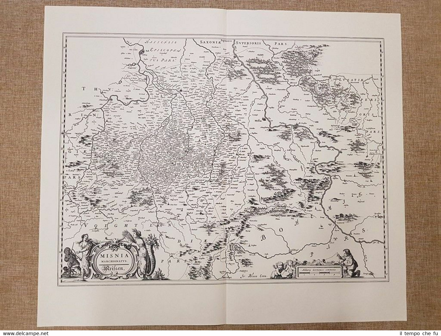 Carta geografica o Mappa Meissen Germania Anno 1662 di Joan …