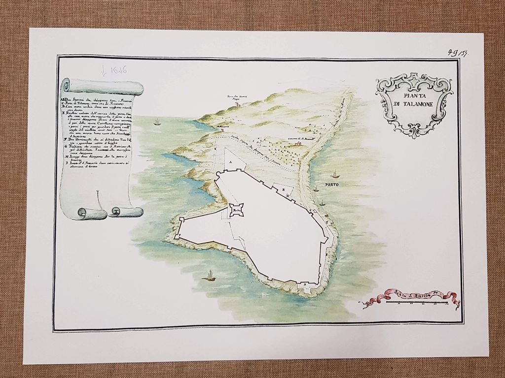 Carta geografica o mappa Pianta di Talamone Grosseto Toscana nel …