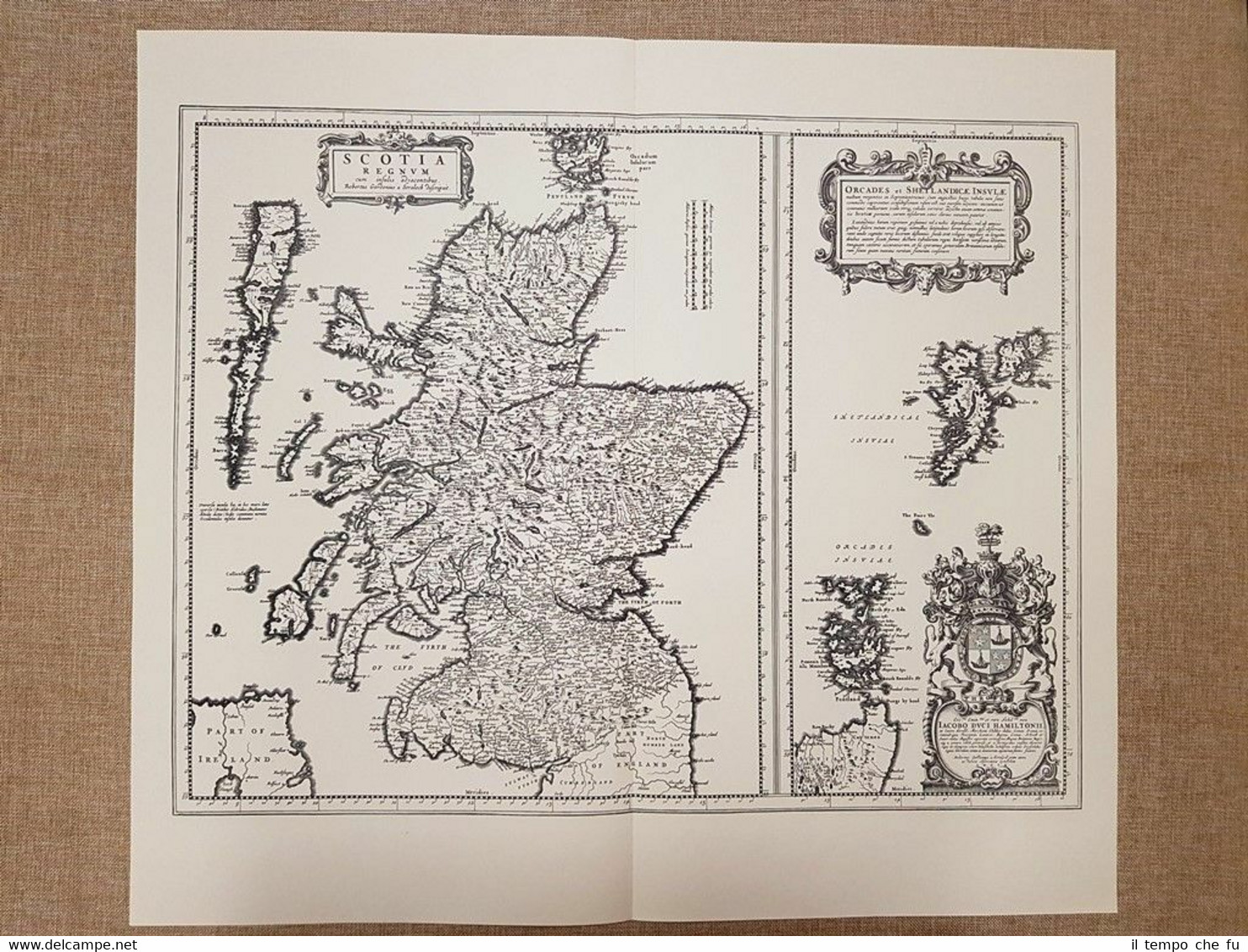 Carta geografica o Mappa Regno di Scozia Inghilterra Anno 1667 …