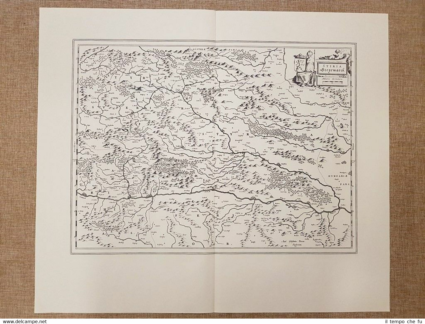 Carta geografica o Mappa Stiria Austria Anno 1654 di W. …