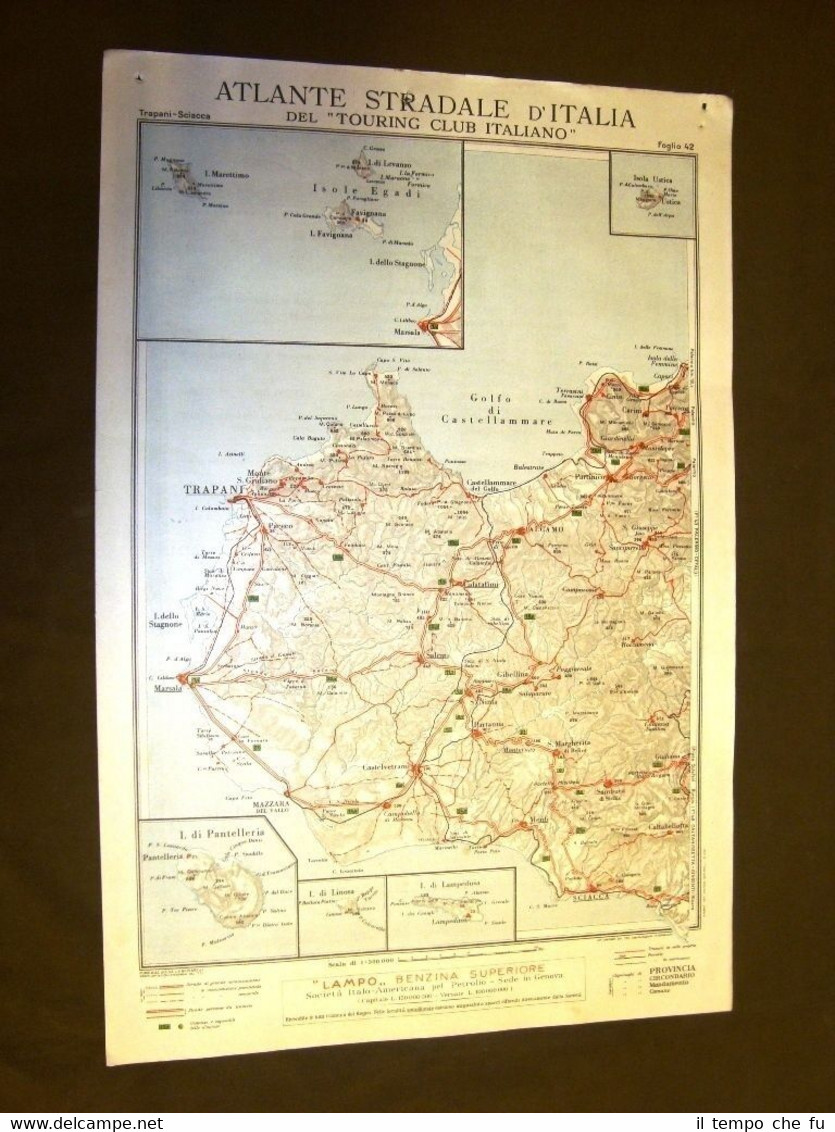 Carta geografica o mappa Trapani Sciacca Lampedusa Touring Club Italiano …