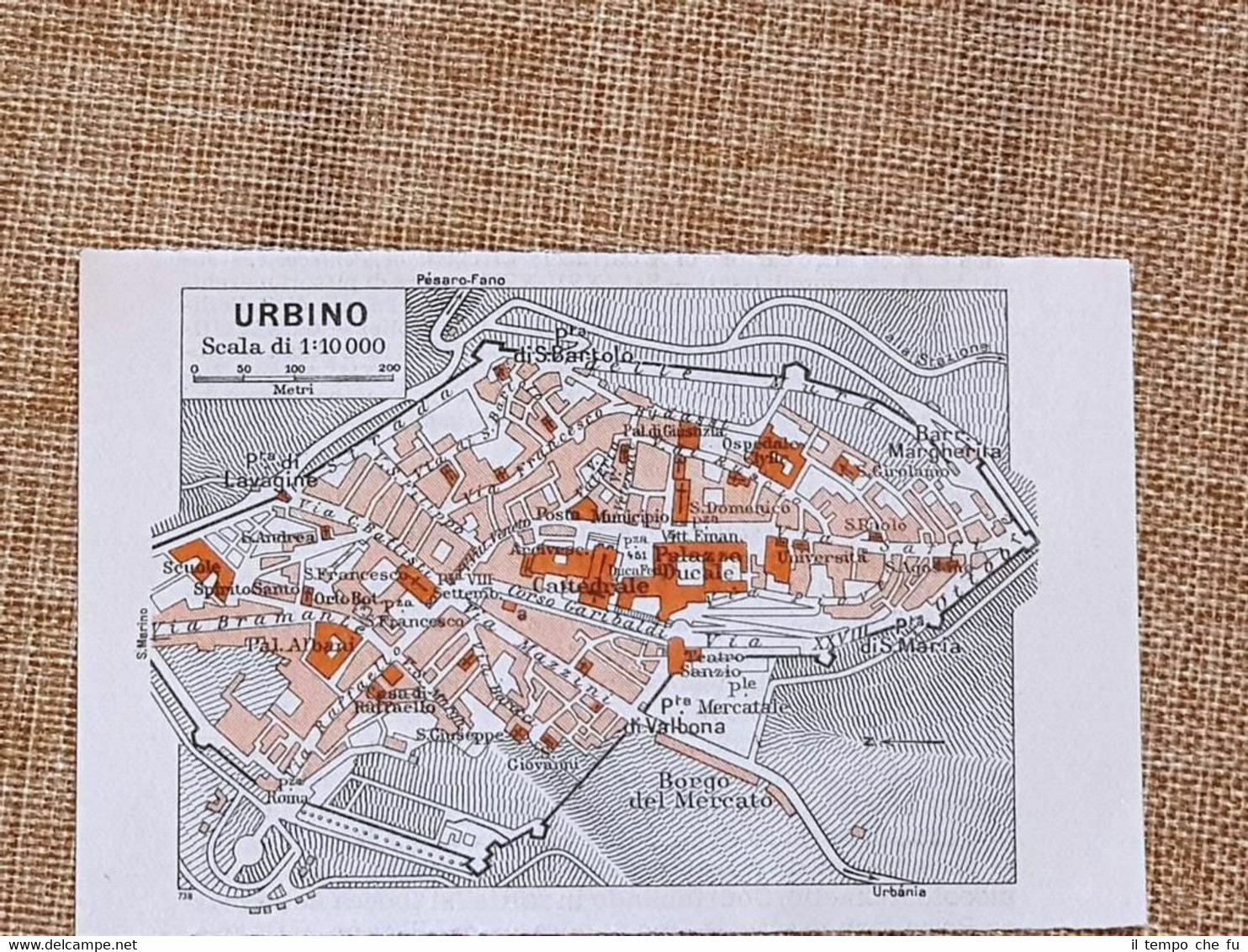 Carta geografica, pianta o piantina del 1939 La città di …