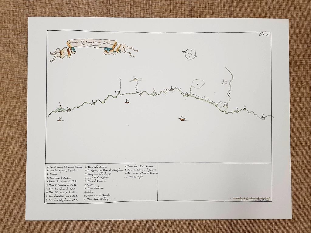 Carta geografica Spiaggia da Torre Nuova a Talamone Toscana nel …