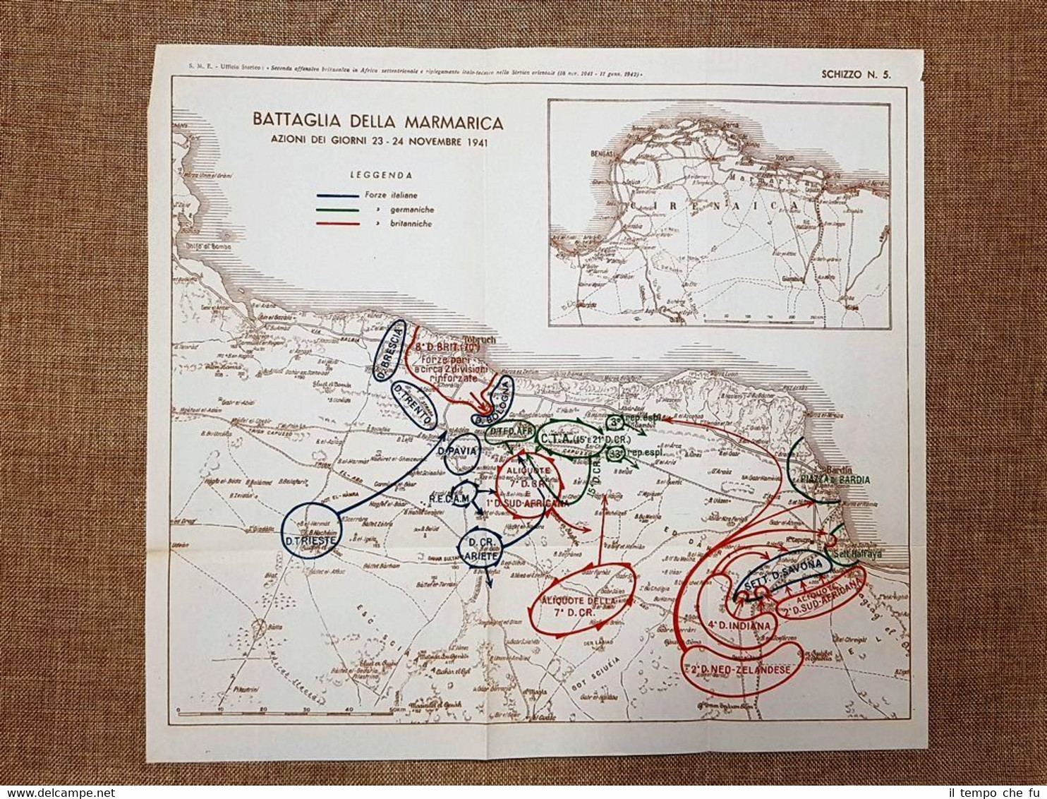 Carta mappa Battaglia della Marmarica 23 - 24 novembre 1941 …