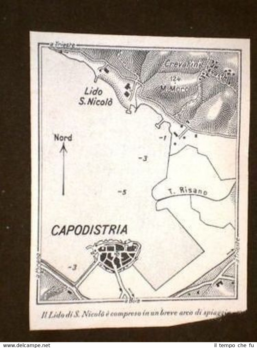 Carta o cartina di Capodistria o Koper o Kopar