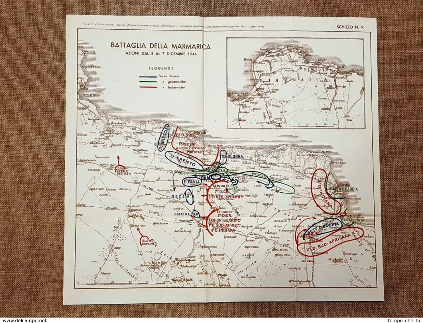 Carta o mappa Battaglia della Marmarica 2 - 7 dicembre …