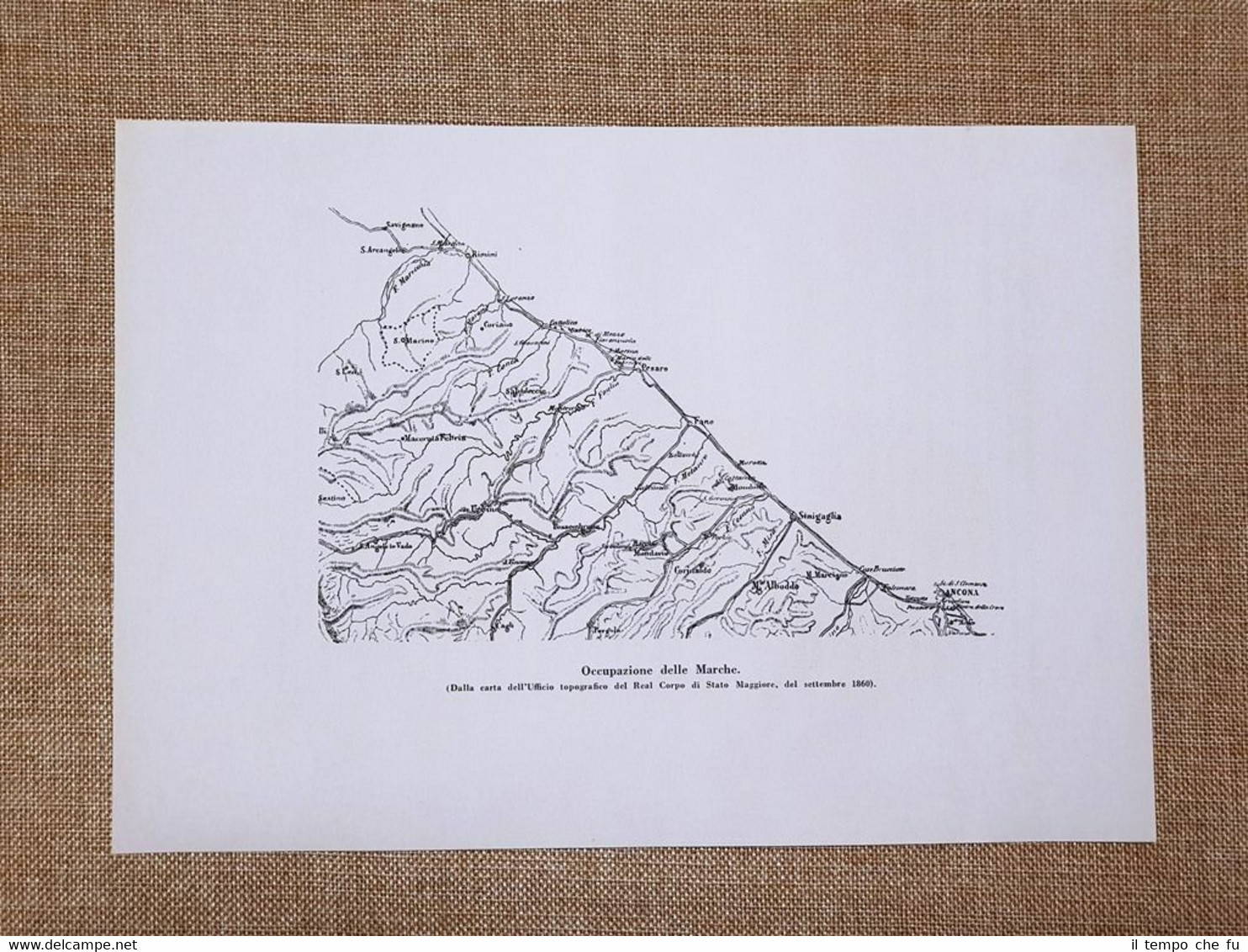 Carta o mappa dell'occupazione delle Marche Ufficio topografico Real Corpo …