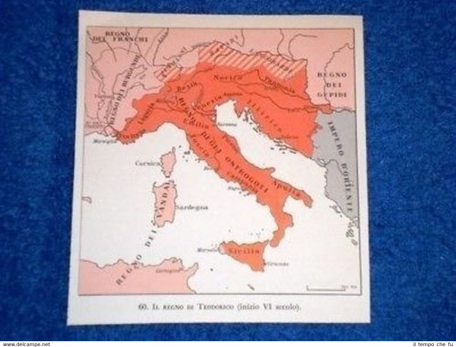 Cartina Italia Il Regno di Teodorico VI Secolo