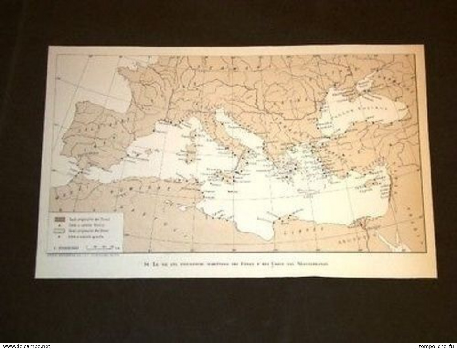 Cartina Vie Commercio Mare Fenici Greci Mediterraneo