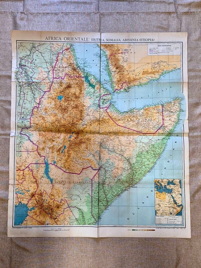 Cartra Africa Orientale Eritrea Somalia Abissinia Etiopia Anno 1935 cm …