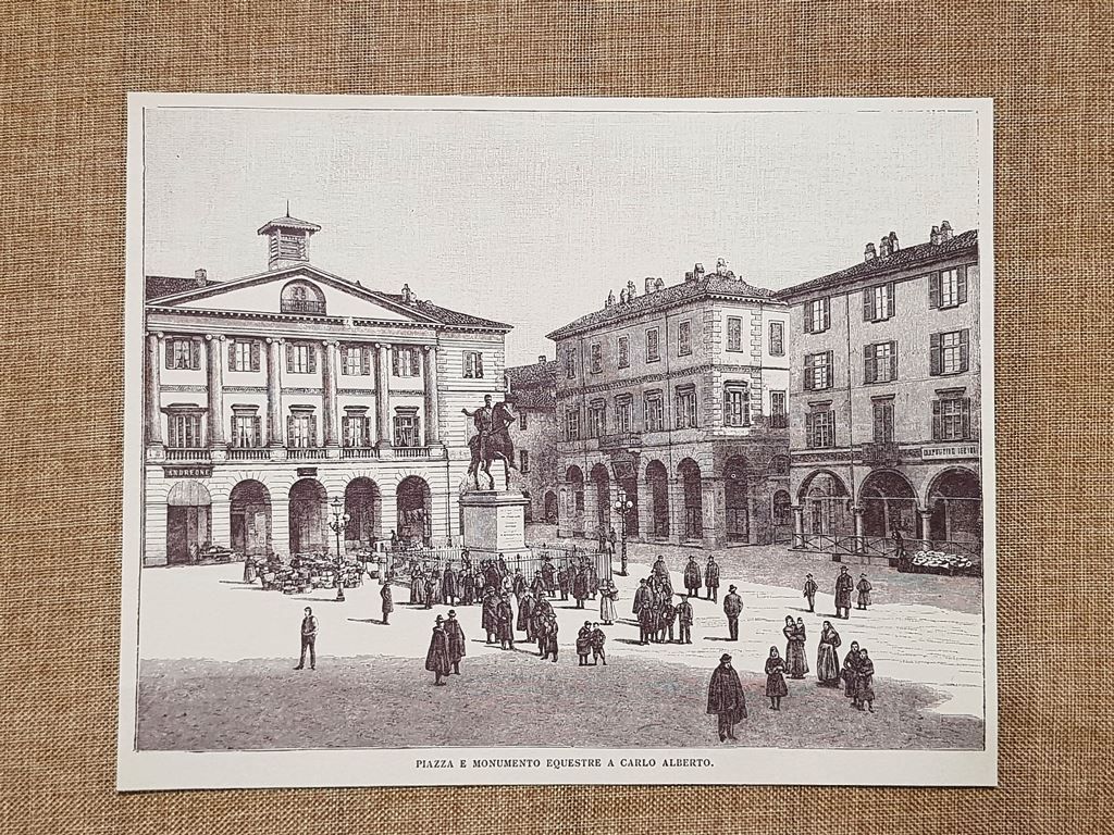 Casale Monferrato nell'800 Piazza e monumento questre a Carlo Alberto …