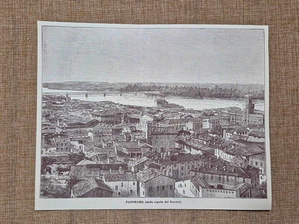 Casalmaggiore nell'800 Il panorama dalla cupola del Duomo Cremona Lombardia