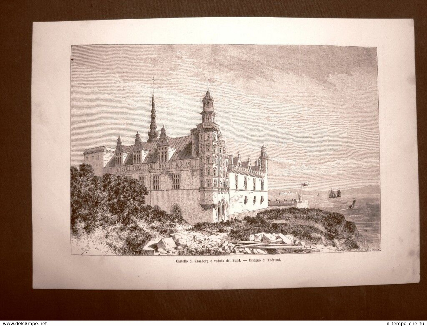 Castello di Kronborg e veduta del Sund nel 1863 Helsingor …