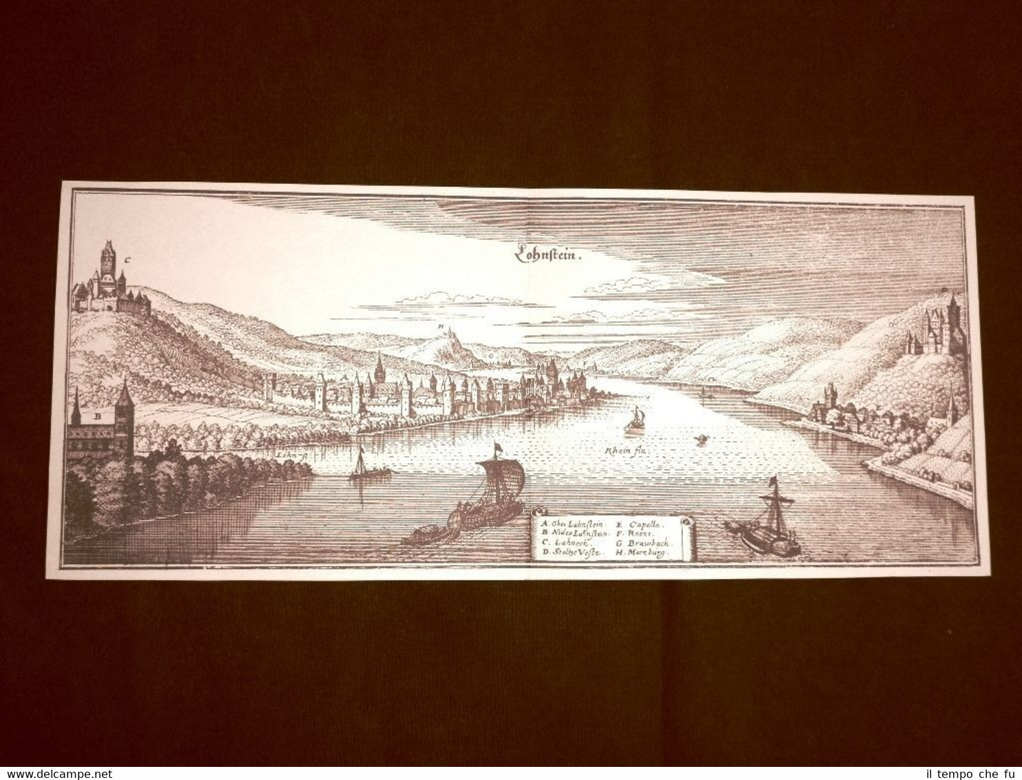 Castello di Lahnstein Germania Incisione di Merian Matthäus del 1640 …