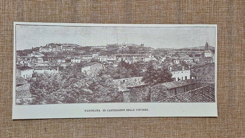 Castiglione delle Stiviere nell'800 Panorama della città Mantova Lombardia