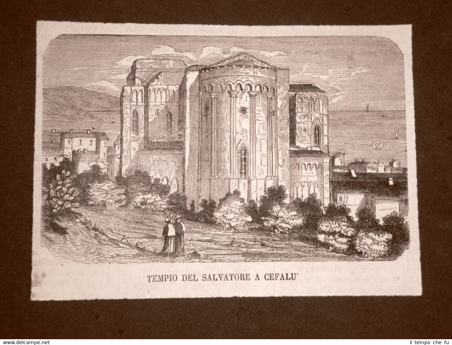 Cefalù nel 1876 Tempio del Salvatore Sicilia