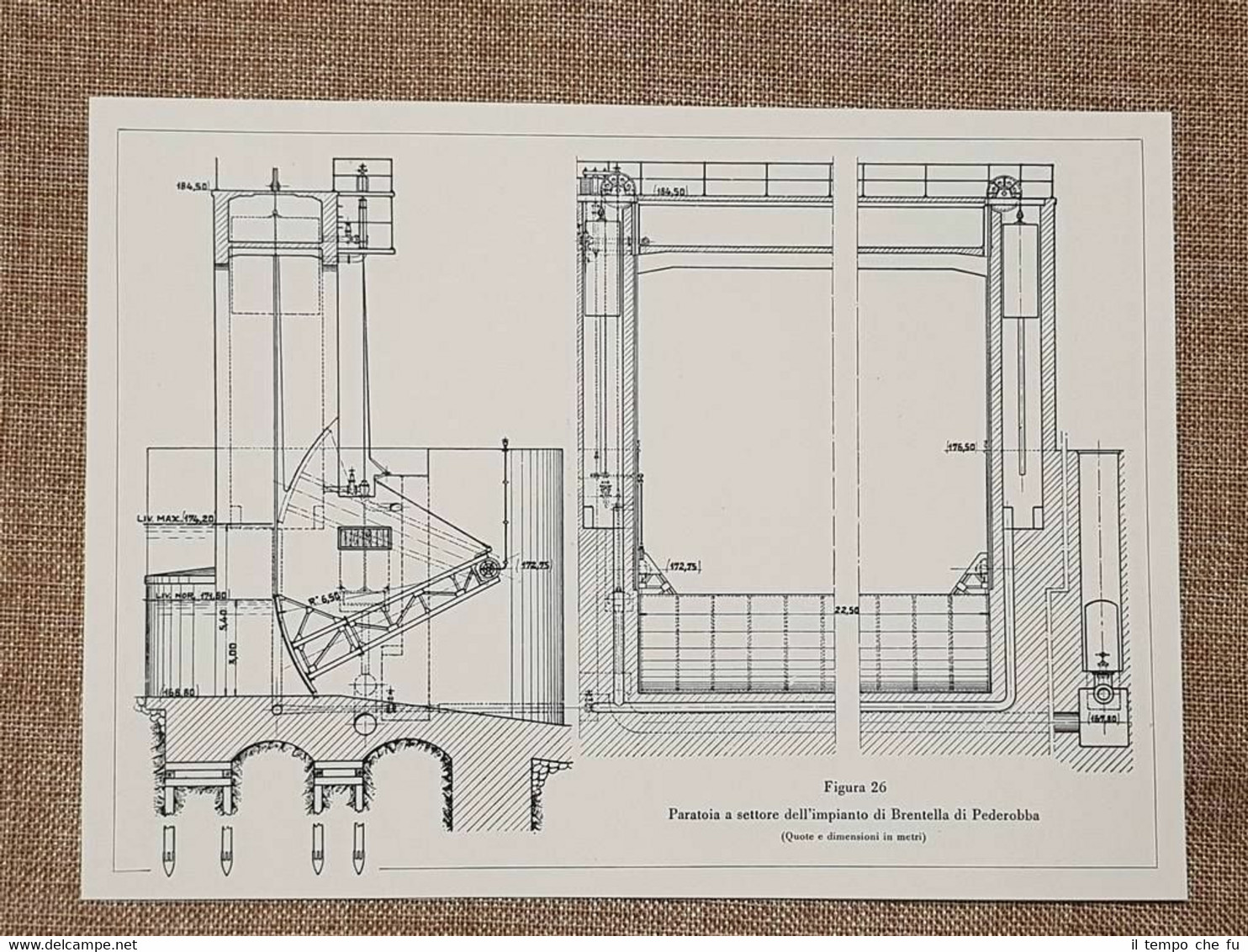 Centrali idroelettriche 1934 Sezione Impinato Brentella di Pederobba Fiumerotto