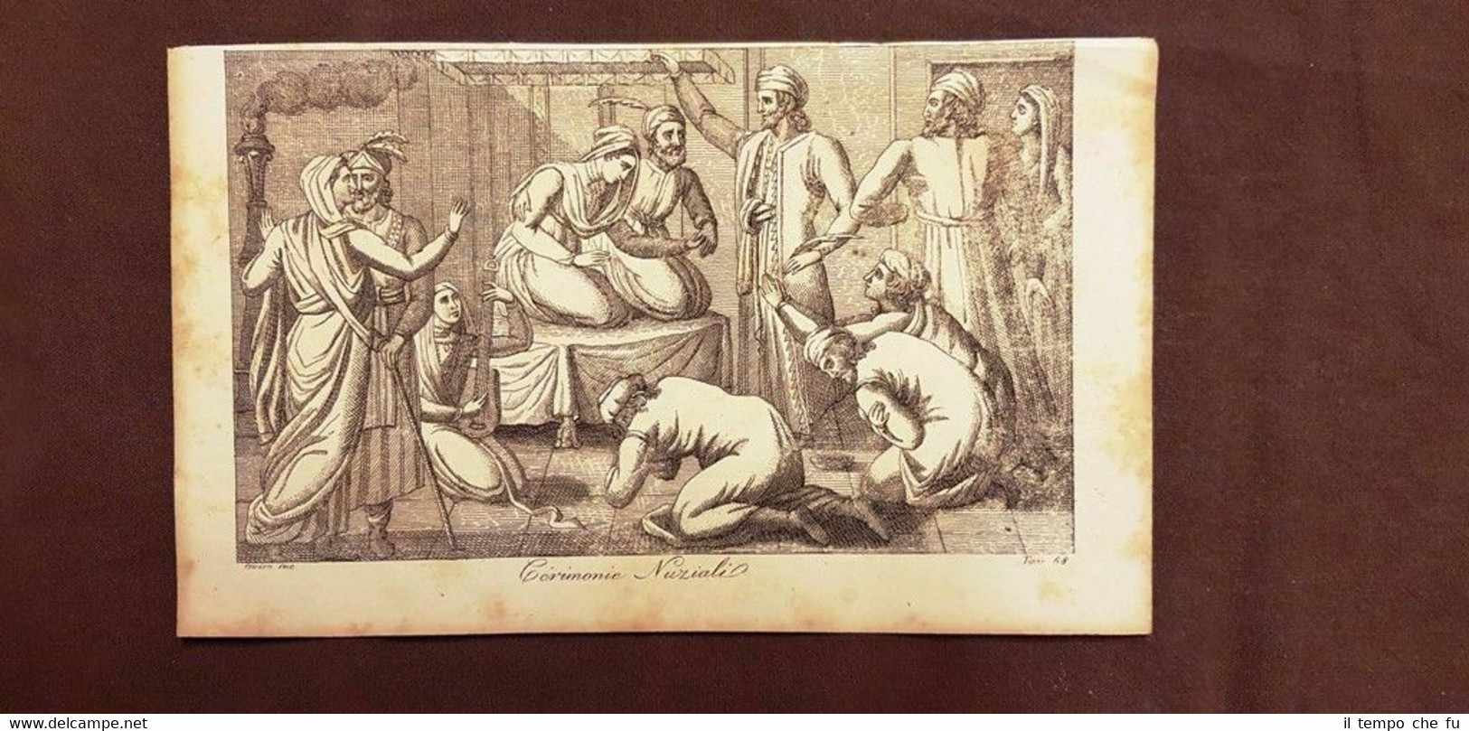 Cerimonia nunziale persiana Persia Acquaforte del 1830 Costume antico G.Ferrario