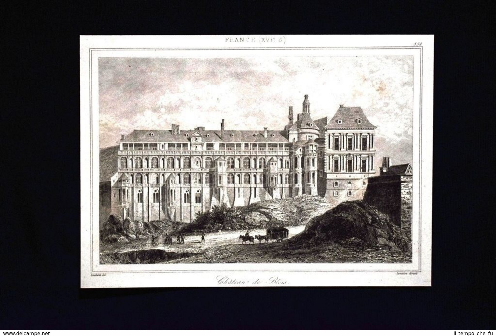 Chateau de Blois, France Incisione del 1850 L'Univers pittoresque